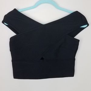 UO Silence + Noise Keyhole Bandage Crop Top